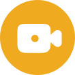 icono de cámara de vídeo sobre fondo amarillo