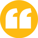 quote icons on a yellow background