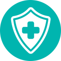 Icono de salud en una insignia