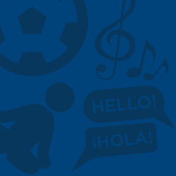pelota de fútbol, pose de yoga, símbolo de la música, optativas